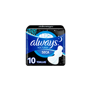 Toallas femeninas nocturnas con alas noche seca Always 10pz