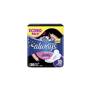 Toallas femeninas suave extra largas con alas nocturna Always 30pz