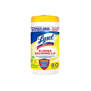 Toallitas desinfectantes citrus Lysol 80pz