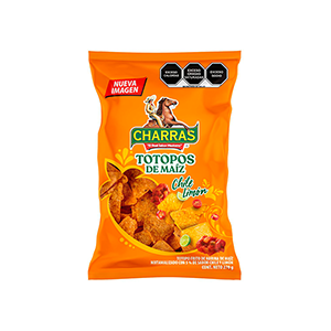 Totopos de maíz chile limón Charras 270g