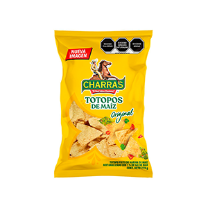 Totopos de maíz originales Charras 270g
