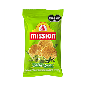 Totopos de maíz sabor salsa verde Mission Foods 200g