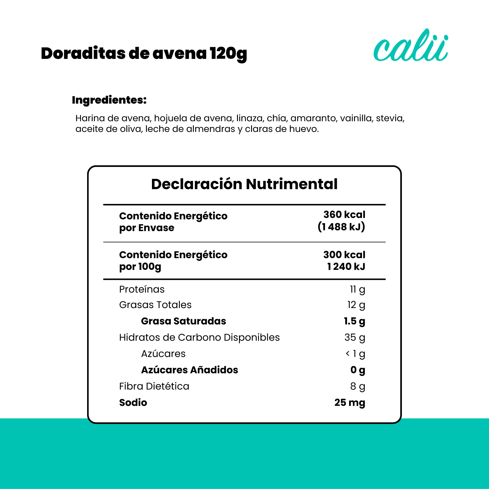 Doraditas de avena Calii 120g - 2