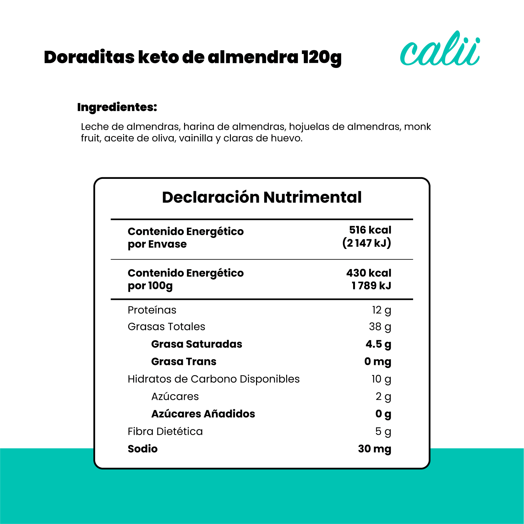 Doraditas keto de almendra Calii 120g - 2