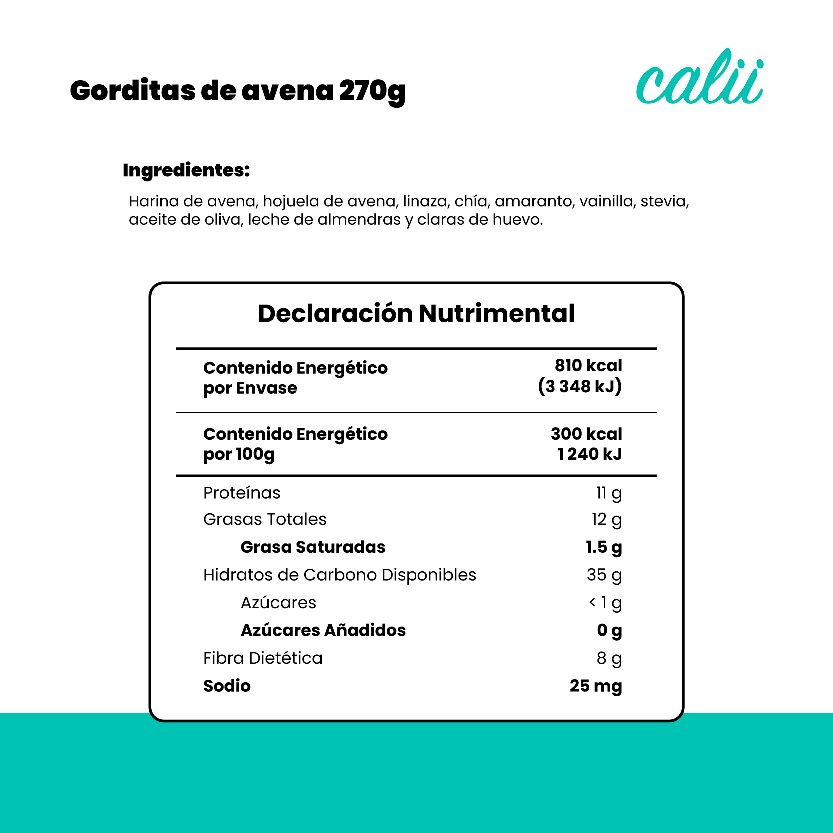 Gorditas de avena Calii 270g - 2