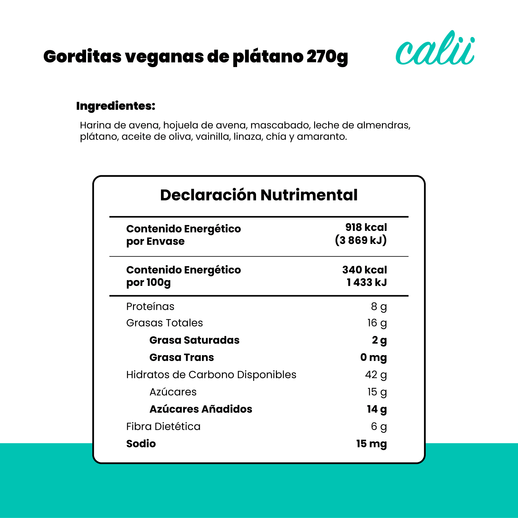 Gorditas veganas de plátano Calii 270g - 2