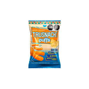 Botana de garbanzo y arroz integral sabor a queso Trusnack Puffs 35g