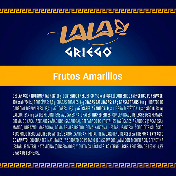Yoghurt batido griego frutos amarillos LALA 120g - 2