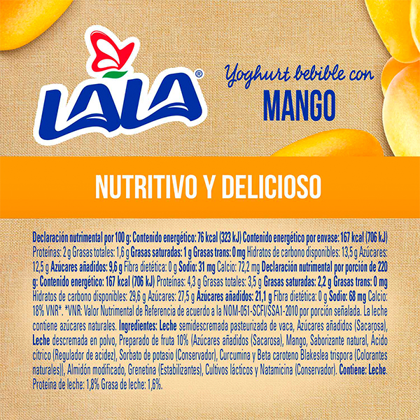Yoghurt bebible mango LALA 220g - 2