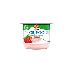 Yoghurt griego batido sin azúcar fresa Yoplait 145g