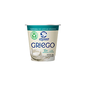 Yoghurt griego natural deslactosado sin azúcar sin grasa Alpura 125g